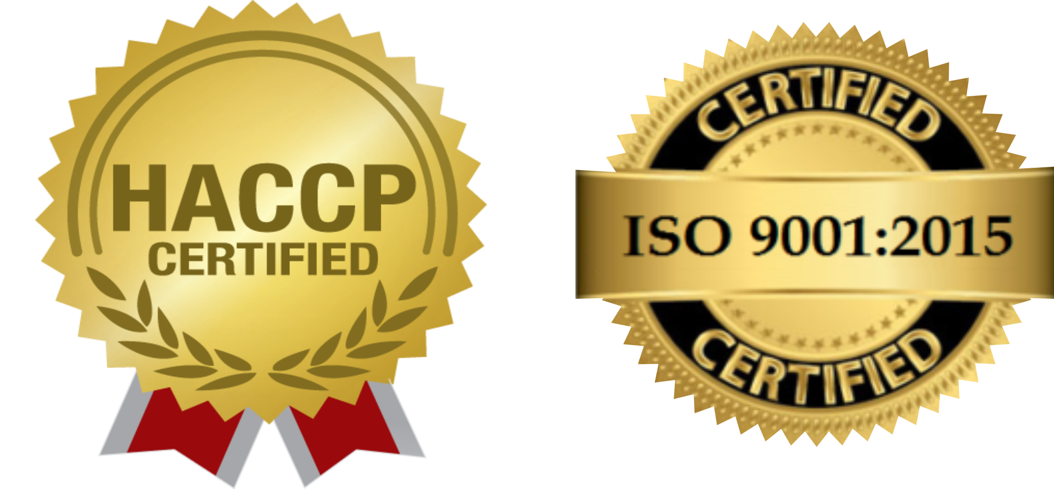 HACCP and ISO 9001:2015 Certifications